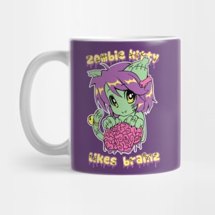 Zombie Kitteh Likes Brainz Mug